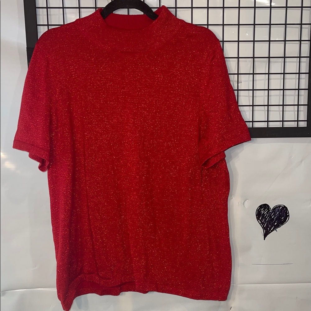 Allison Daley Sparkly Scarlet Knit Sweater